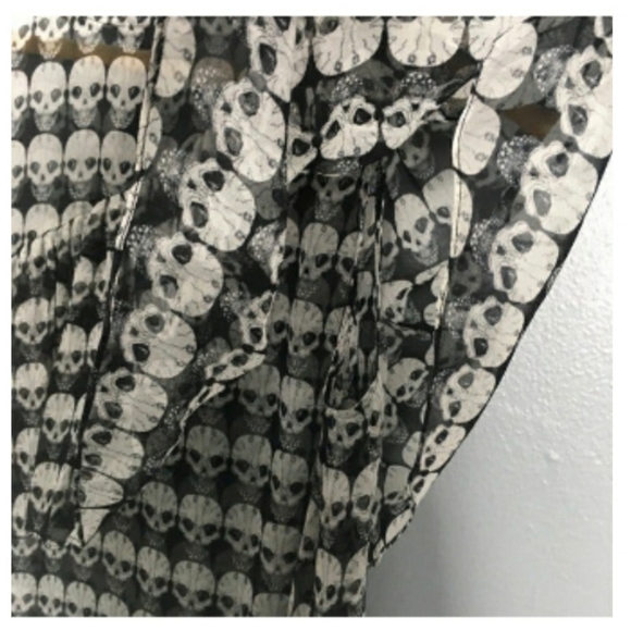 💯 Thomas Wylde Silk Skull Sleeveless Blouse - Picture 6 of 15